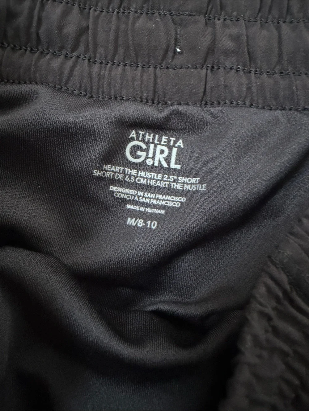 Athleta Black Girls' Running Shorts with Zipper Pocket